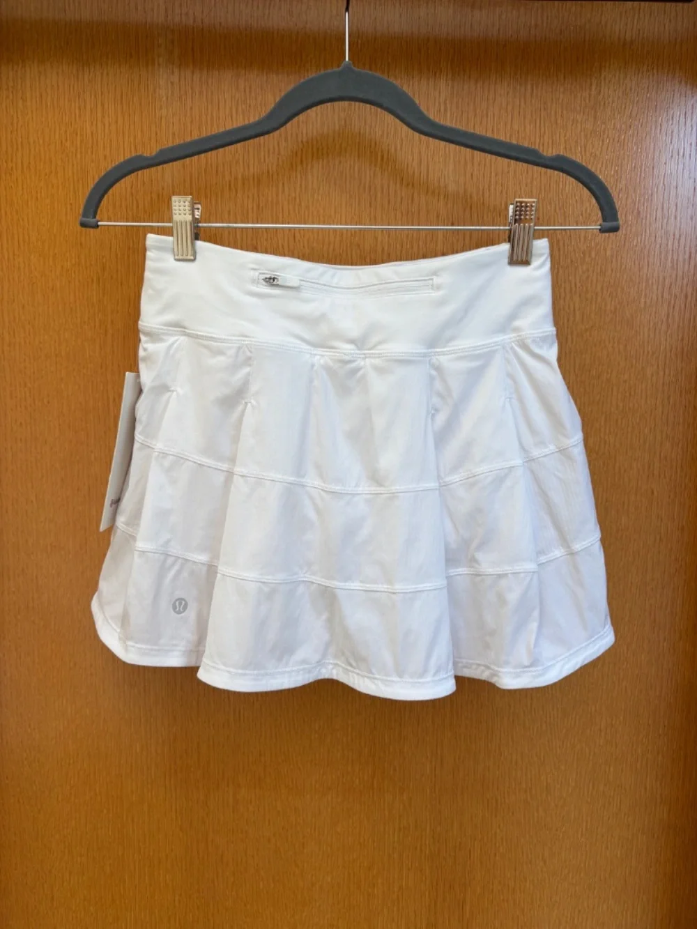 NWT Lululemon Pace Rival Mid Rise Skirt Long White Size 2